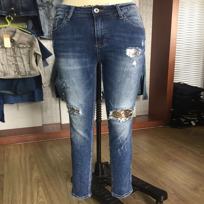 женский рэп-джинс с украшением блестки WSMC7056