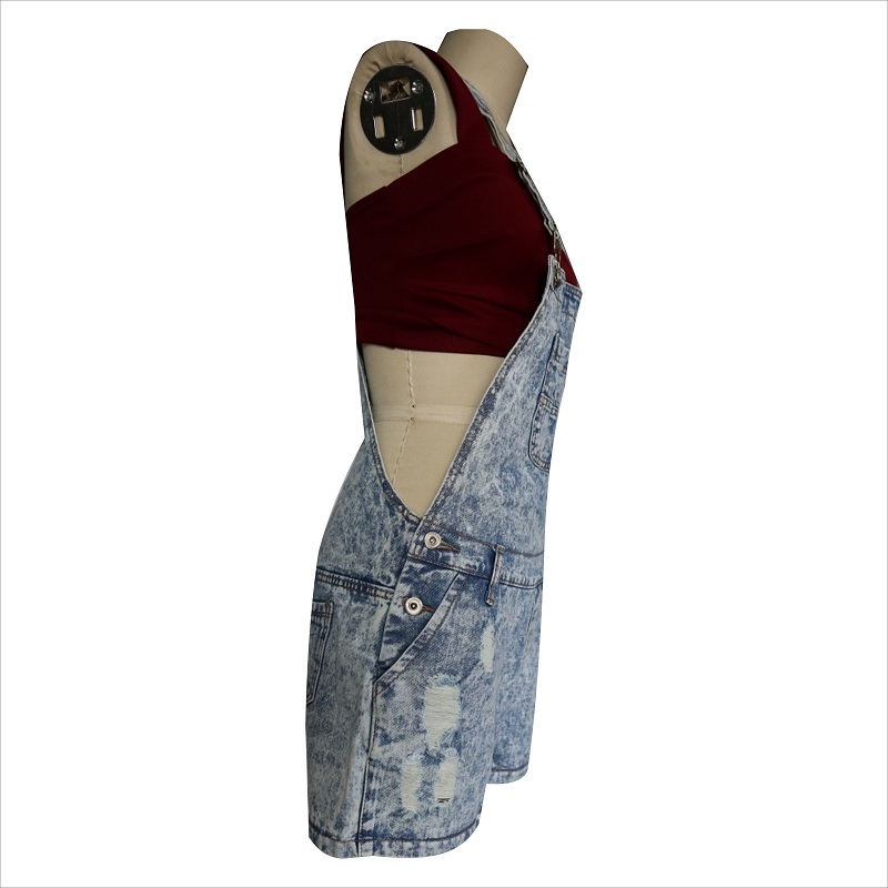 Модная кислотная промывка rip dungaree WS1015