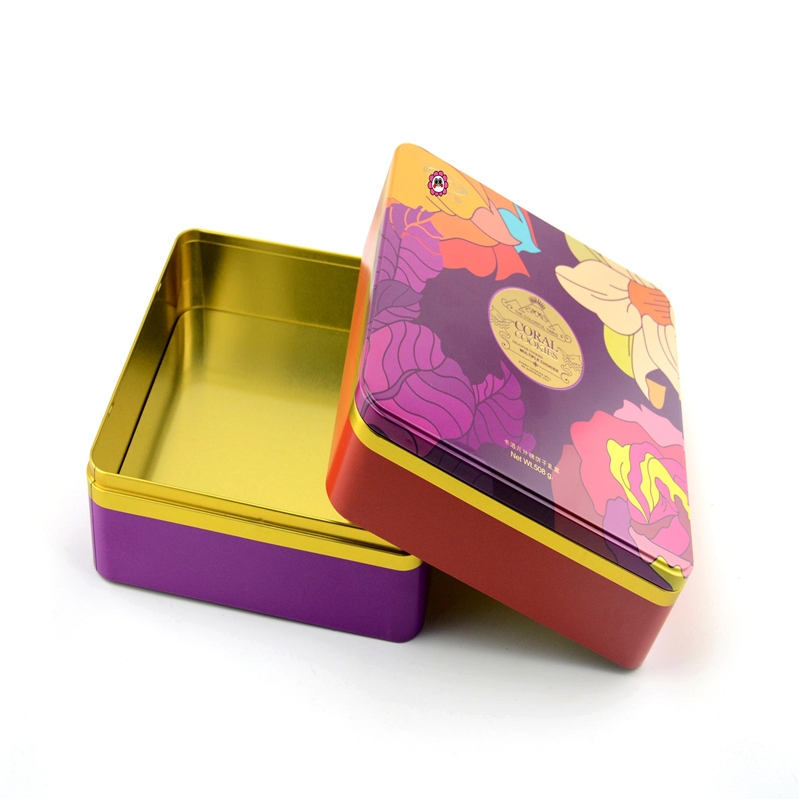 Горячее продавая квадратная коробка олова для mooncake, упаковки печенья