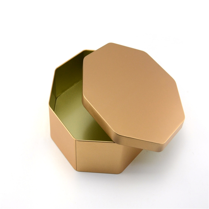 Коробка олова золота восьмиугольной формы нового дизайна 2018 для mooncake, упаковки печенья