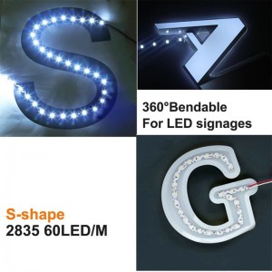 Новое поступление Bespoke Design IP20 Smd 2835 S Форма LED Гибкие светодиодные ленты Гибкая светодиодная лента 360 градусов