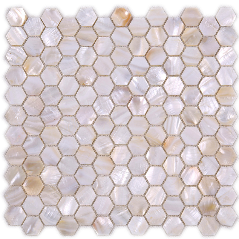 Белая шестиугольная мозаика для отделки стен