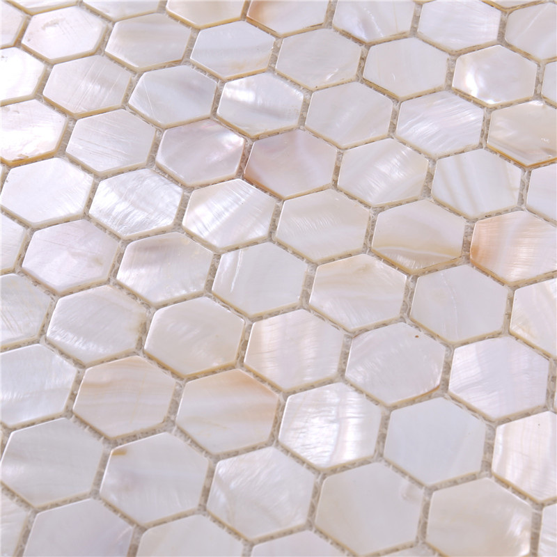 Белая шестиугольная мозаика для отделки стен