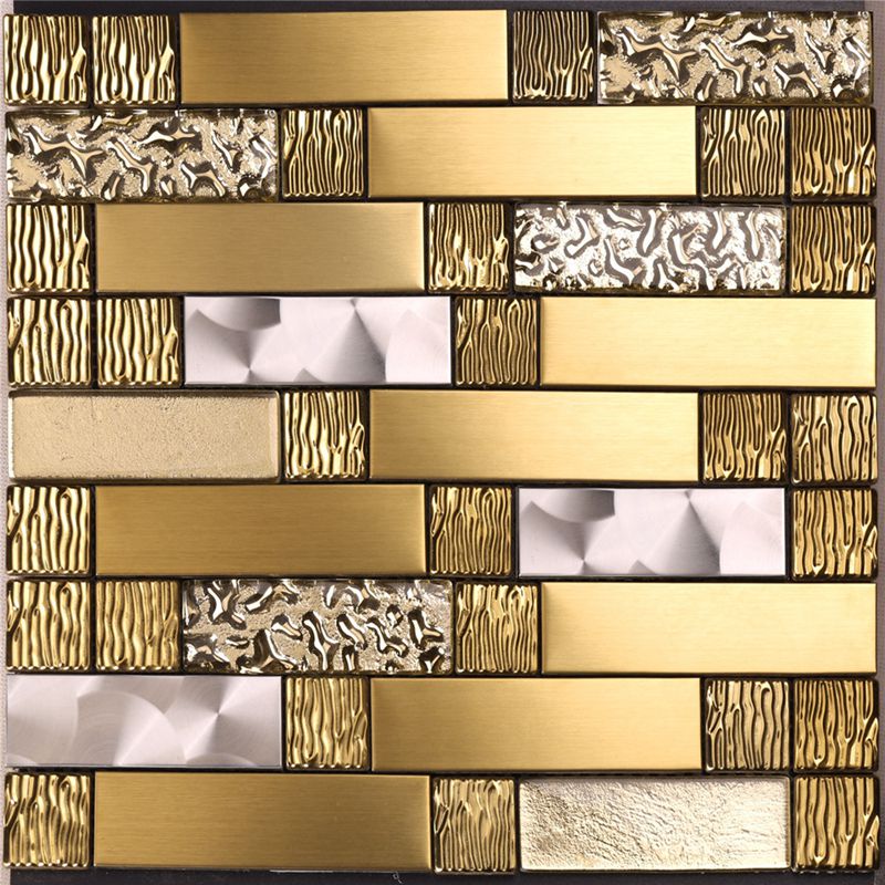 Backsplash Мозаика для Продажи Золотой Металл Арт Мозаика