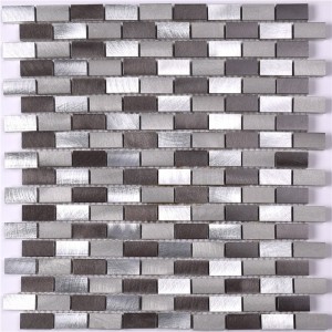 Щетка 15 * 30 Алюминий Металл Backsplash Плитка Дизайн для кухни