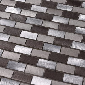 Щетка 15 * 30 Алюминий Металл Backsplash Плитка Дизайн для кухни