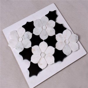 HSC62 Красивая черно-белая ванная комната с мозаичной плиткой и мозаикой