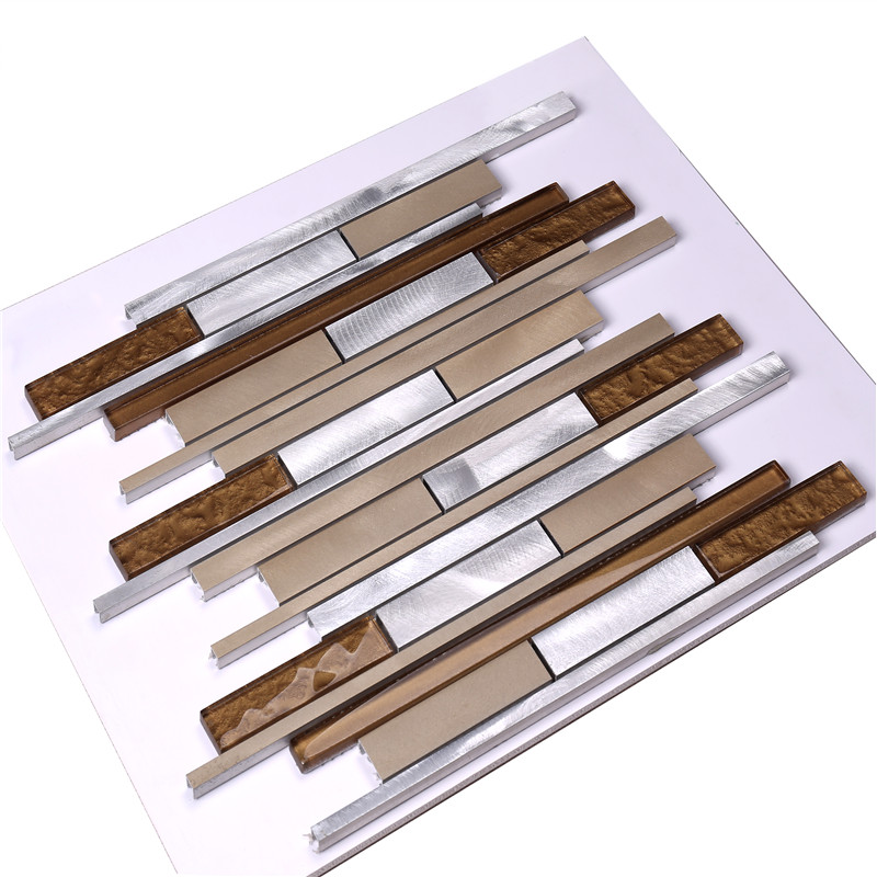 HLC40 3D Golden Select Стеклянная И Алюминиевая Мозаика Интерьер жилых комнат Декоративные Настенные И Напольные Плитки Дизайн