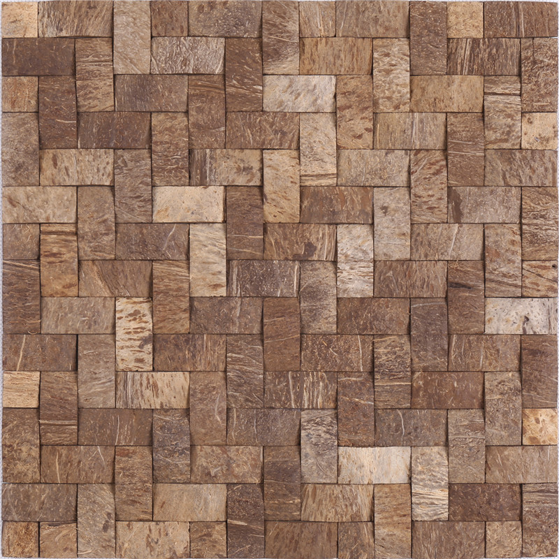 Плитки мозаики раковины кокоса естественного квадрата YK03 деревянные смотря плитки мозаики