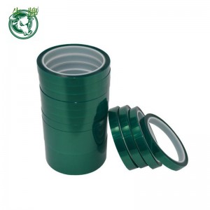 Высокотемпературная самоклеящаяся ПЭТ зеленая лента с силиконовым клеем для защиты от перегрева 180 градусов и порошковой маскир...