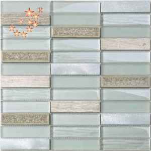 Новый продукт волнистая стеклянная плитка пузырчатая стеклянная плитка Матовое стекло Металлокерамическая мозаика для кухни Spl...