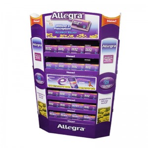 Изготовленная на заказ стойка дисплея продуктов картона, рифленая стойка дисплея пола коробки, блок полки стойки дисплея бумаги