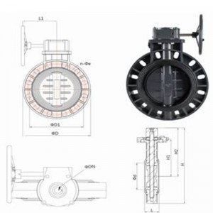 упорный клапан-бабочка с редуктором