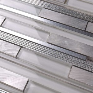 Super White Glass \u0026 Alu Ванная комната настенная мозаика