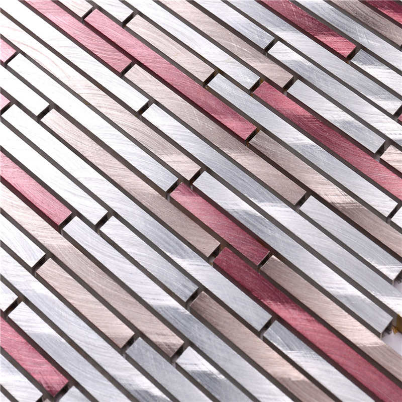 Красная линейная полоса алюминиевая мозаика отель плитка