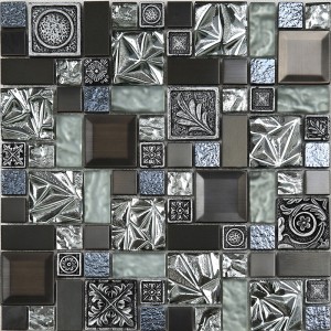 Смола золотая фольга и керамическая мозаика настенная плитка