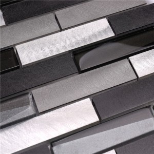Металлическая блокирующая стеклянная смесь кирпича Alu Mosaic