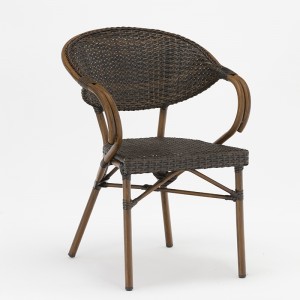 комплект мебели из алюминиевого ротанга с имитацией бамбука и закаленного стекла