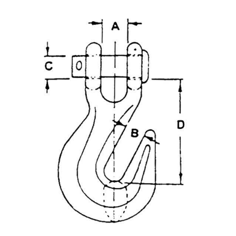 Американский тип кованый желтый цинк G80 Clevis Grab Hook