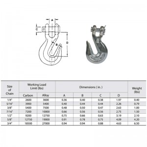 Кованая легированная сталь G70 A-330 Clevis Grab Hook YZ