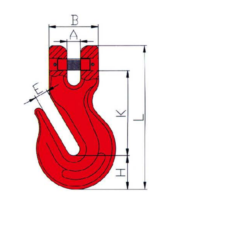 G80 Clevis Grab Hook Окрашенный в красный цвет