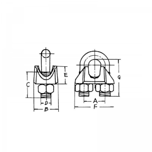 Оцинкованный тип США ковкий трос клип