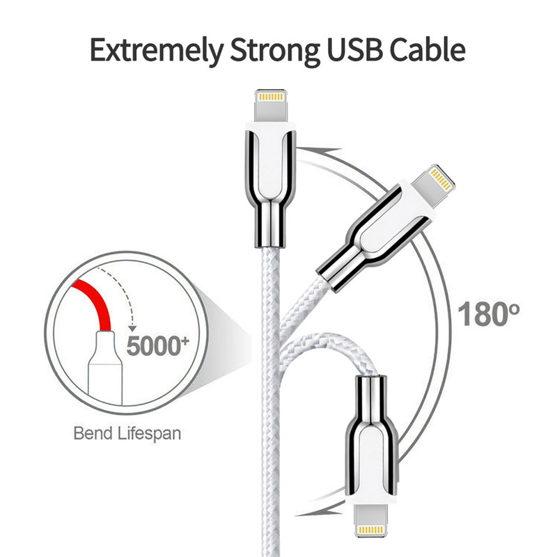 USB-кабель из нейлона / хлопчатобумажной пряжи из цинкового сплава KPS-8445CB