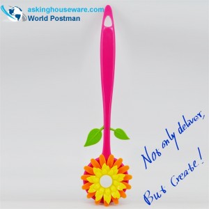 AKLBB001 Щетка для мягкой ванны с длинной ручкой в ​​форме цветка