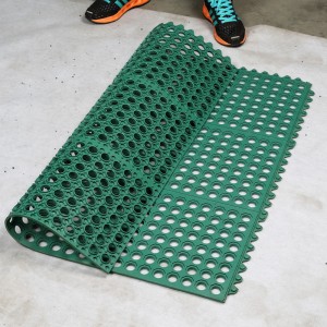 Зеленый цвет Anti-Fatigue Кухонный матрас Резиновый коврик с дренажным отверстием