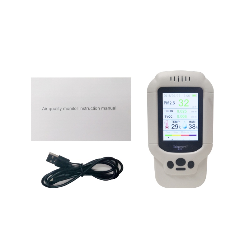 Портативный детектор газа PM2.5 PM1.0 PM10 HCHO TVOC AQI детектор воздуха с температурой и влажностью