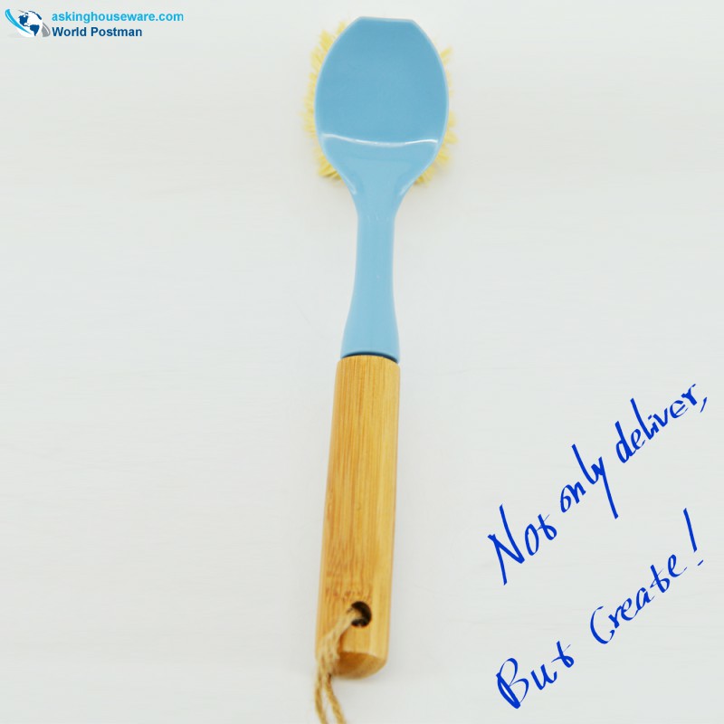 Akbrand Bamboo Handle Щетка для чистки посуды в небесно-голубом цвете
