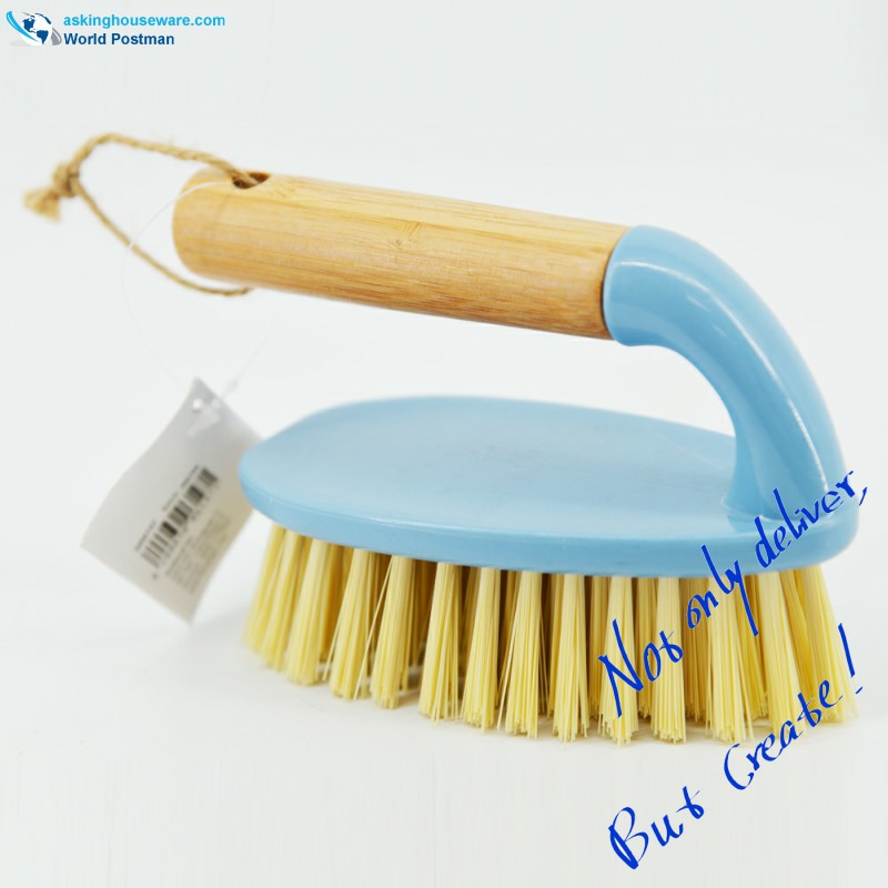 Akbrand Bamboo Handle Scrubbing Чистящая щетка для обуви Щетка для одежды Щетка в небесно-голубом цвете