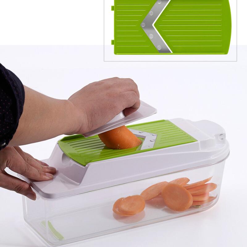 Dicer Slicer мандолины овощного измельчителя с несколькими лезвиями, нож для нарезки овощей из нержавеющей стали