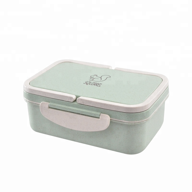 Портативная экологически чистая BPA Free Wheat Straw u0026 PP 3 отделения для детей Bento Lunch Box