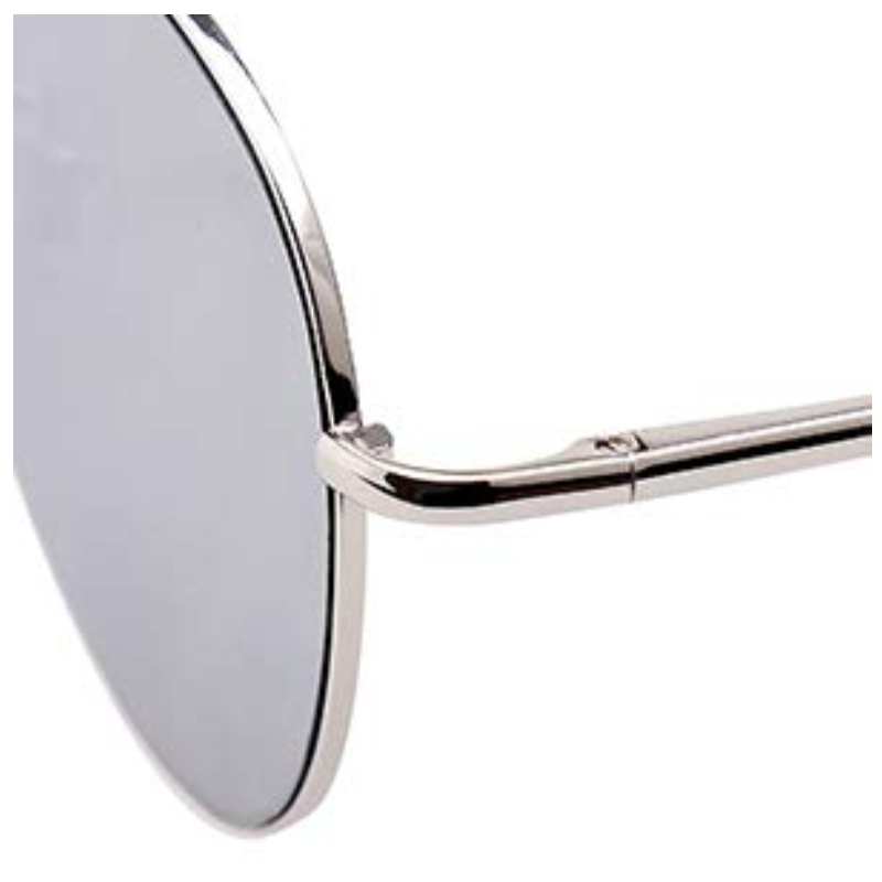 Классические солнцезащитные очки с плоскими линзами с зеркальными линзами и металлической оправой с пружинными петлями