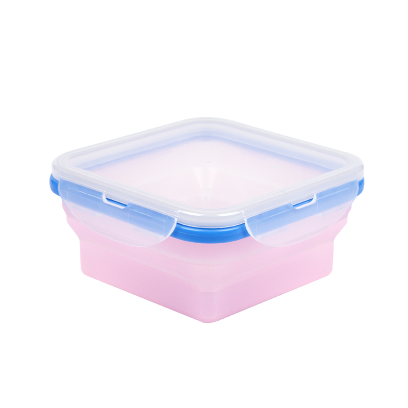 BPA бесплатно экологически чистый квадратный контейнер для хранения продуктов питания силиконовые складные ланч-бокс для детей