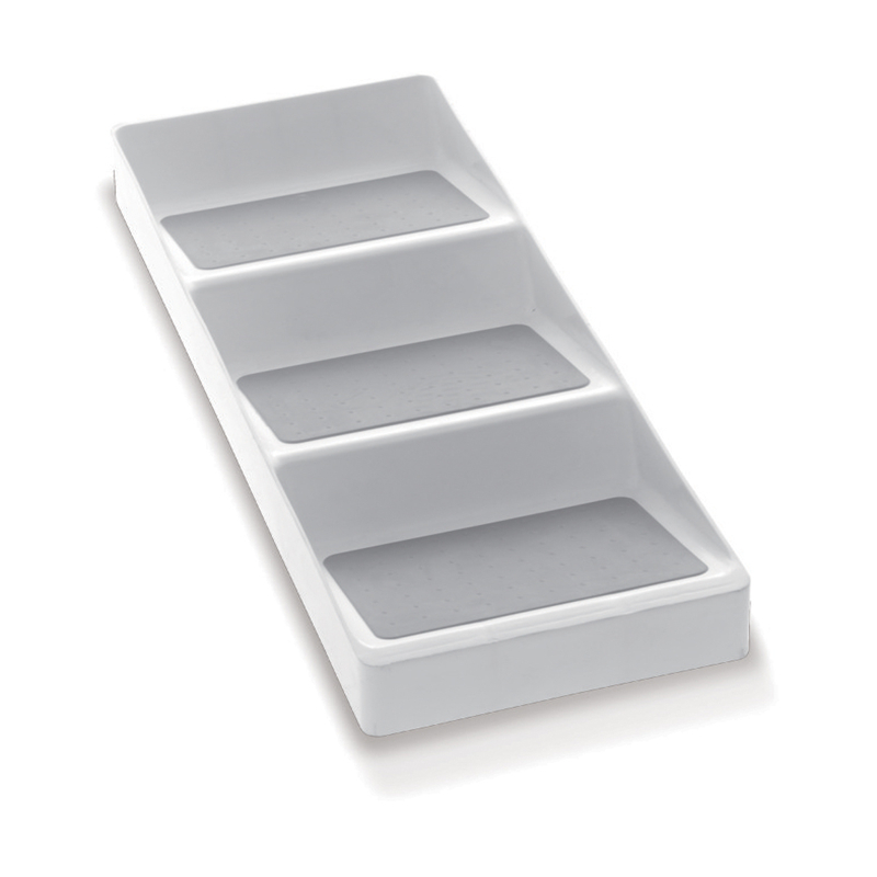 Бело-серый пластиковый нескользящий 3-х уровневый специй кладовая кухонный шкаф для хранения организатор
