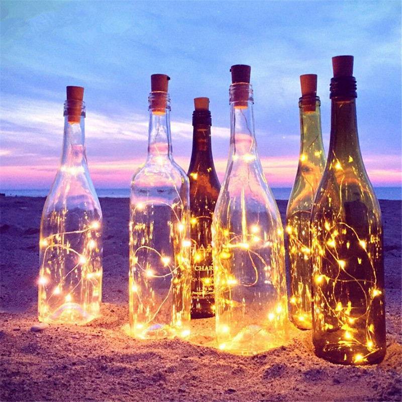 20 светодиодных полосок винных бутылок лампы гирлянды пробка струнный провод 2 м ну вечеринку свадьбы