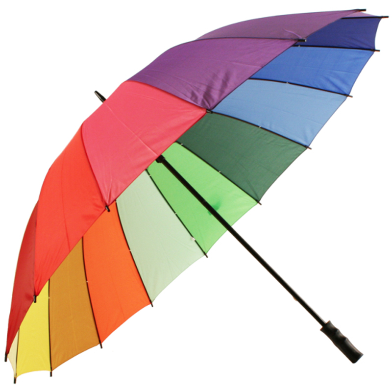 Цветастый подгонянный логос радуги водоустойчивый зонтик гольфа для промотирования
