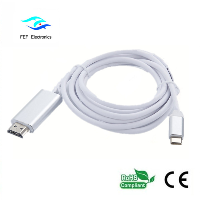 USB Type c to HDMI мужской конвертер ABS корпус Код: FEF-USBIC-013