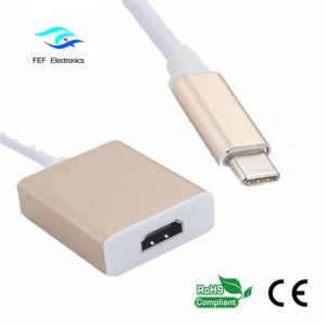 Тип USB с USB3.0 женский + HDMI женский + PD конвертер металлический корпус FEF-USBIC-005A