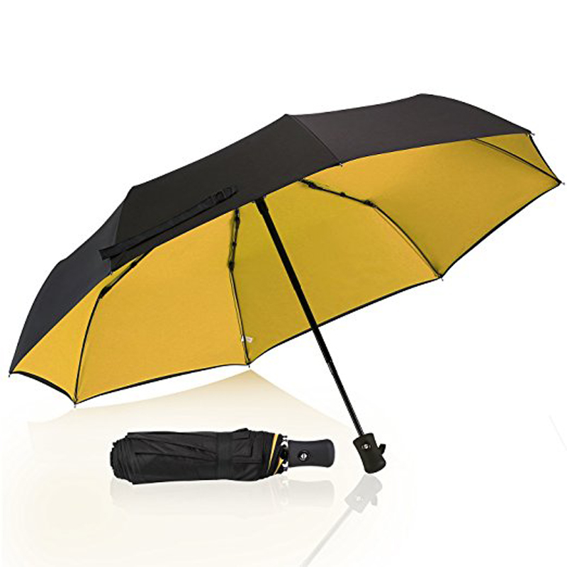 Black Coating anti UV Umbrella 3 Складной автоматический зонт