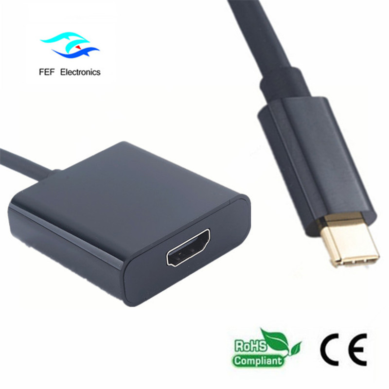 USB тип c для HDMI женский конвертер металлический корпус код: FEF-USBIC-006