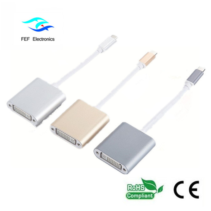 Конвертер USB TYPE-C в DVI с корпусом АБС Код: FEF-USBIC-003