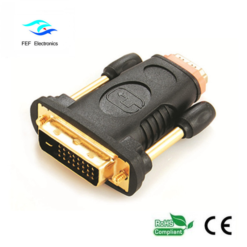 Коннектор HDMI с гнездом DVI 24 + 1 штекер Мужской с гнездом Код: FEF-HD-006