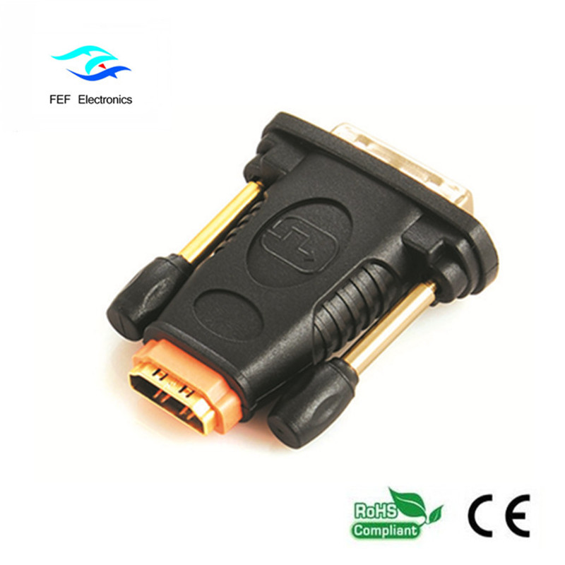 Коннектор HDMI с гнездом DVI 24 + 1 штекер Мужской с гнездом Код: FEF-HD-006