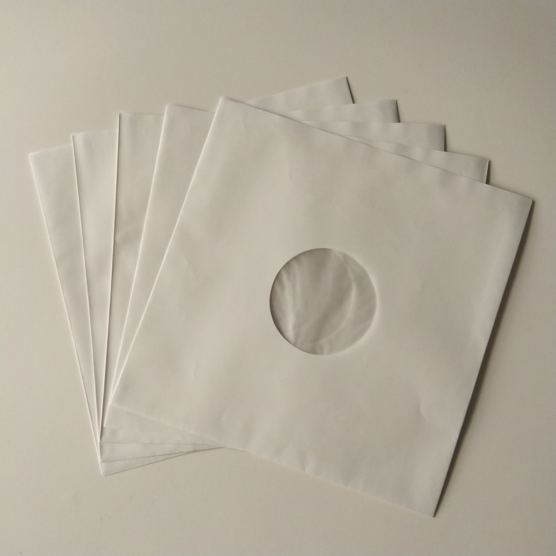 33RPM Белый Крафт-Бумага, Внутренние Рукава, Полилинированные С Отверстием для 12 Виниловых Пластин