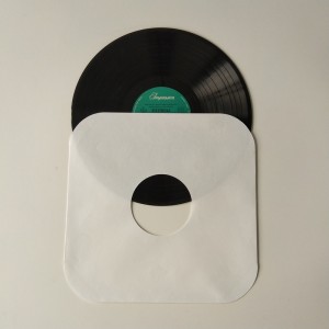 12 White Paper LP Record рукав 33 об / мин с круглыми углами с отверстием