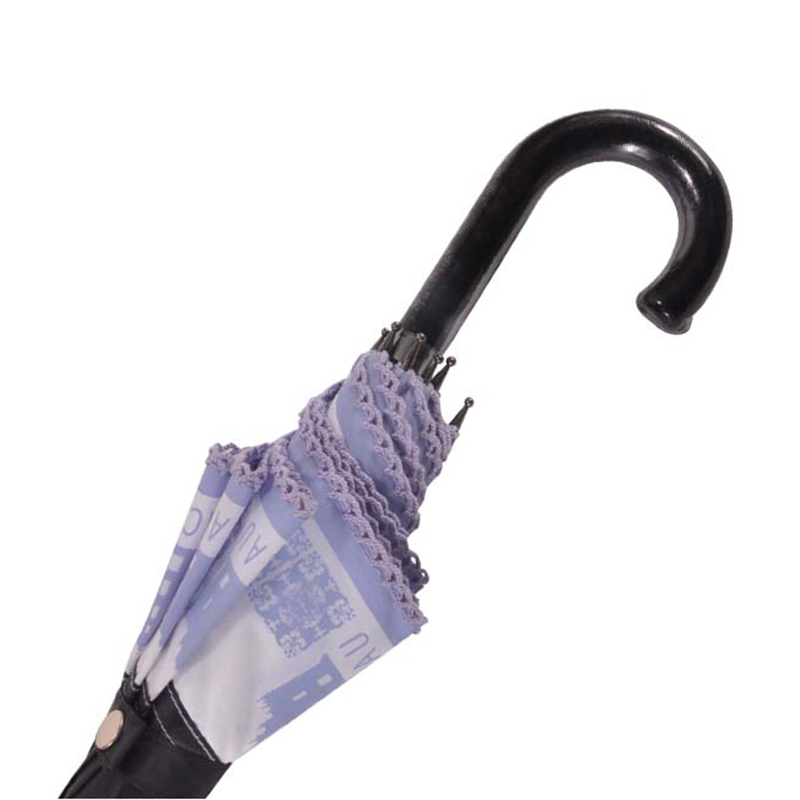 2-кратный компактный дорожный зонт с изогнутой ручкой