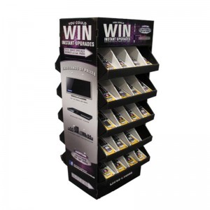 Легко собранный пункт картона канцелярских принадлежностей стойки дисплея пола продаж с подносами